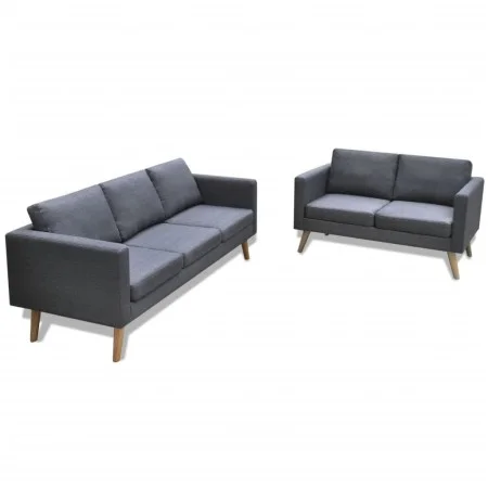 Conjunto de sofás de 2 y 3 plazas de tela gris oscuro de vidaXL, Sofás - Ref: Foro24-272194, Precio: 546,46 €, Descuento: %