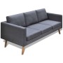 Conjunto de sofás de 2 y 3 plazas de tela gris oscuro de vidaXL, Sofás - Ref: Foro24-272194, Precio: 562,87 €, Descuento: %