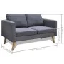 Conjunto de sofás de 2 y 3 plazas de tela gris oscuro de vidaXL, Sofás - Ref: Foro24-272194, Precio: 546,46 €, Descuento: %