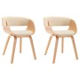 Sillas de comedor 2 uds madera curvada y cuero sintético crema de vidaXL, Sillas de comedor - Ref: Foro24-278862, Precio: 307...