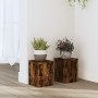 Soportes de plantas 2 uds madera roble ahumado 15x15x20 cm en Soportes para macetas | Comprar online en Foru.es