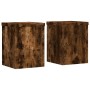 Soportes de plantas 2 uds madera roble ahumado 15x15x20 cm en Soportes para macetas | Comprar online en Foru.es