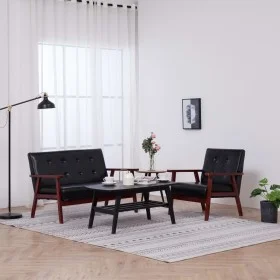 2-piece black faux leather sofa set by vidaXL, Sofas - Ref: Foro24-278395, Price: 298,27 €, Discount: %