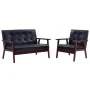2-teilige Sofagarnitur aus schwarzem Kunstleder von vidaXL, Sofas - Ref: Foro24-278395, Preis: 298,27 €, Rabatt: %
