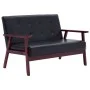 2-teilige Sofagarnitur aus schwarzem Kunstleder von vidaXL, Sofas - Ref: Foro24-278395, Preis: 298,27 €, Rabatt: %