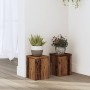 Soportes de plantas 2 uds madera roble envejecido 15x15x20 cm en Soportes para macetas | Comprar online en Foru.es