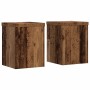 Soportes de plantas 2 uds madera roble envejecido 15x15x20 cm en Soportes para macetas | Comprar online en Foru.es