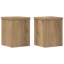 Soportes de plantas 2 uds madera roble artisian 15x15x20 cm en Soportes para macetas | Comprar online en Foru.es