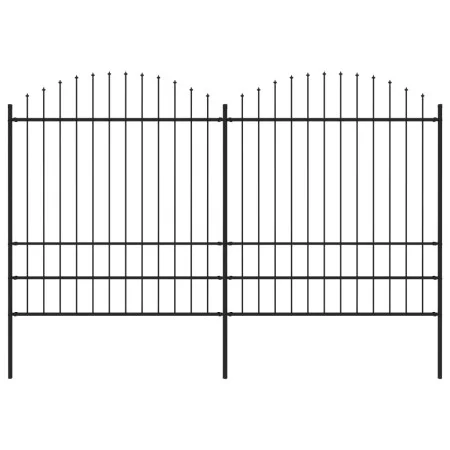 Gartenzaun mit Speerspitzen schwarzer Stahl (1,75-2)x3,4 m von vidaXL, Zaunpaneele - Ref: Foro24-277749, Preis: 188,98 €, Rab...