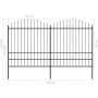 Gartenzaun mit Speerspitzen schwarzer Stahl (1,75-2)x3,4 m von vidaXL, Zaunpaneele - Ref: Foro24-277749, Preis: 188,98 €, Rab...