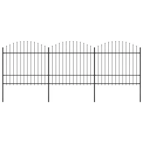 Gartenzaun mit Speerspitzen aus schwarzem Stahl (1,5–1,75) x 5,1 m von vidaXL, Zaunpaneele - Ref: Foro24-277741, Preis: 245,0...