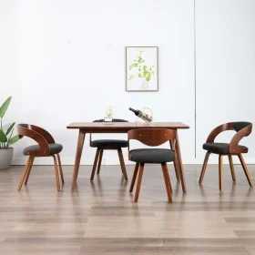 Dining chairs 4 units curved wood and dark gray fabric by vidaXL, dining chairs - Ref: Foro24-278842, Price: 574,86 €, Discou...