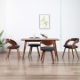 Sillas de comedor 4 unidades madera curvada y tela gris oscuro de vidaXL, Sillas de comedor - Ref: Foro24-278842, Precio: 587...