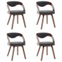 Sillas de comedor 4 unidades madera curvada y tela gris oscuro de vidaXL, Sillas de comedor - Ref: Foro24-278842, Precio: 587...
