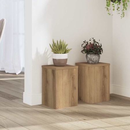 Soportes de plantas 2 uds madera roble artisian 20x20x30 cm en Soportes para macetas | Comprar online en Foru.es