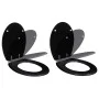 Toilet Seats with Soft Close Lids 2 Pcs Black MDF by vidaXL, Toilet and bidet seats - Ref: Foro24-275905, Price: 77,59 €, Dis...