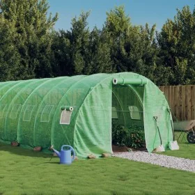 Invernadero con estructura de acero verde 24 m² 8x3x2 m de vidaXL, Invernaderos - Ref: Foro24-3188041, Precio: 345,25 €, Desc...