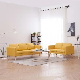 Conjunto de sofás 2 piezas tela amarillo de vidaXL, Sofás - Ref: Foro24-276856, Precio: 689,83 €, Descuento: %