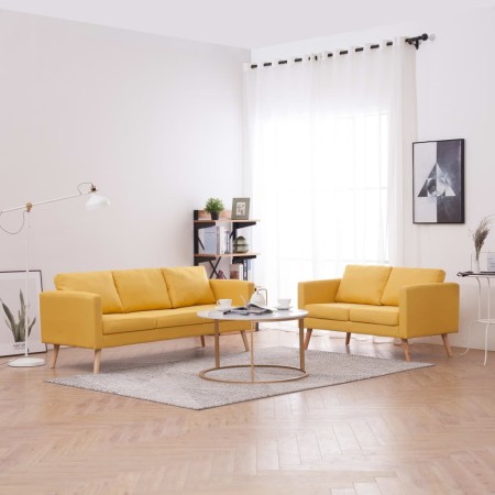 Conjunto de sofás 2 piezas tela amarillo de vidaXL, Sofás - Ref: Foro24-276856, Precio: 702,94 €, Descuento: %