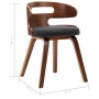 Sillas de comedor 4 unidades madera curvada y tela gris oscuro de vidaXL, Sillas de comedor - Ref: Foro24-278850, Precio: 549...