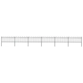 Garden fence with black steel hoop tips 10.2x0.8 m by vidaXL, fence panels - Ref: Foro24-277652, Price: 383,39 €, Discount: %
