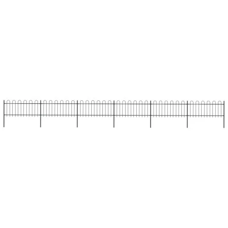 Garden fence with black steel hoop tips 10.2x0.8 m by vidaXL, fence panels - Ref: Foro24-277652, Price: 383,39 €, Discount: %