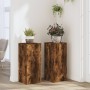 Soportes de plantas 2 uds madera roble ahumado 30x30x70 cm en Soportes para macetas | Comprar online en Foru.es