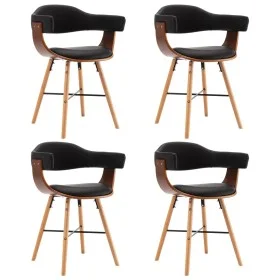 Sillas de comedor 4 uds cuero sintético y madera curvada negro de vidaXL, Sillas de comedor - Ref: Foro24-279491, Precio: 425...