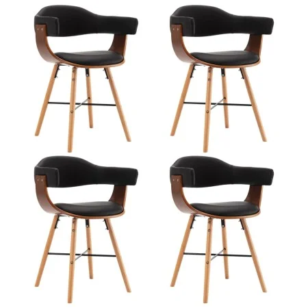 Sillas de comedor 4 uds cuero sintético y madera curvada negro de vidaXL, Sillas de comedor - Ref: Foro24-279491, Precio: 425...