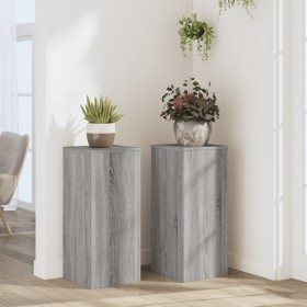 Soportes de plantas 2 uds madera gris Sonoma 30x30x70 cm en Soportes para macetas | Comprar online en Foru.es