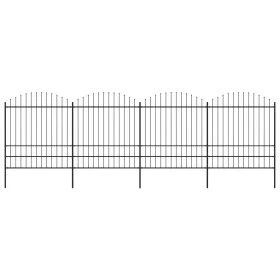 Garden fence with black steel spearheads (1.75-2)x6.8 m by vidaXL, fence panels - Ref: Foro24-277751, Price: 370,32 €, Discou...