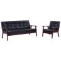Juego de sofás 2 piezas de cuero sintético negro de vidaXL, Sofás - Ref: Foro24-278397, Precio: 354,32 €, Descuento: %