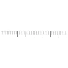 Garden fence with black steel hoop tips 13.6x0.8 m by vidaXL, fence panels - Ref: Foro24-277654, Price: 510,14 €, Discount: %