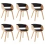 Esszimmerstühle 6 Einheiten aus Holz und schwarzem Kunstleder von vidaXL, Essstühle - Ref: Foro24-278867, Preis: 841,20 €, Ra...