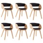 Sillas de comedor 6 unidades madera y cuero sintético negro de vidaXL, Sillas de comedor - Ref: Foro24-278867, Precio: 918,97...
