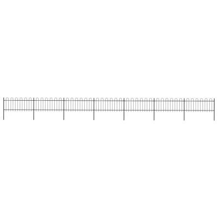 Gartenzaun mit schwarzen Stahlbügelspitzen 11,9x0,8 m von vidaXL, Zaunpaneele - Ref: Foro24-277653, Preis: 446,76 €, Rabatt: %