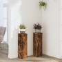 Soportes de plantas 2 uds madera roble ahumado 17x17x60 cm en Soportes para macetas | Comprar online en Foru.es