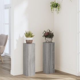 Soportes de plantas 2 uds madera gris Sonoma 17x17x60 cm en Soportes para macetas | Comprar online en Foru.es