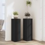 Soportes de plantas 2 uds madera ingeniería negro 25x25x80 cm en Soportes para macetas | Comprar online en Foru.es