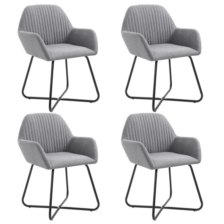 Sillas de comedor 4 unidades tela gris claro de vidaXL, Sillas de comedor - Ref: Foro24-277094, Precio: 361,00 €, Descuento: %