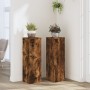 Soportes de plantas 2 uds madera roble ahumado 25x25x80 cm en Soportes para macetas | Comprar online en Foru.es