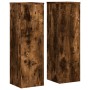 Soportes de plantas 2 uds madera roble ahumado 25x25x80 cm en Soportes para macetas | Comprar online en Foru.es