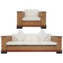 Juego de sofás con cojines 2 piezas de ratán natural marrón de vidaXL, Sofás - Ref: Foro24-278621, Precio: 965,86 €, Descuent...