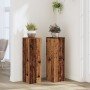 Soportes de plantas 2 uds madera roble envejecido 25x25x80 cm en Soportes para macetas | Comprar online en Foru.es