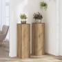 Soportes de plantas 2 uds madera roble artisian 25x25x80 cm en Soportes para macetas | Comprar online en Foru.es
