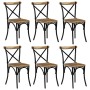 Sillas con respaldo cruzado 6 uds madera maciza de mango negro de vidaXL, Sillas de comedor - Ref: Foro24-278774, Precio: 645...