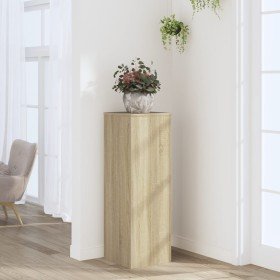 Soportes de plantas madera ingeniería roble Sonoma 33x33x100 cm en Soportes para macetas | Comprar online en Foru.es