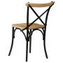 Sillas con respaldo cruzado 6 uds madera maciza de mango negro de vidaXL, Sillas de comedor - Ref: Foro24-278774, Precio: 795...