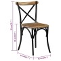 Sillas con respaldo cruzado 6 uds madera maciza de mango negro de vidaXL, Sillas de comedor - Ref: Foro24-278774, Precio: 645...