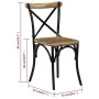 Sillas con respaldo cruzado 6 uds madera maciza de mango negro de vidaXL, Sillas de comedor - Ref: Foro24-278774, Precio: 795...